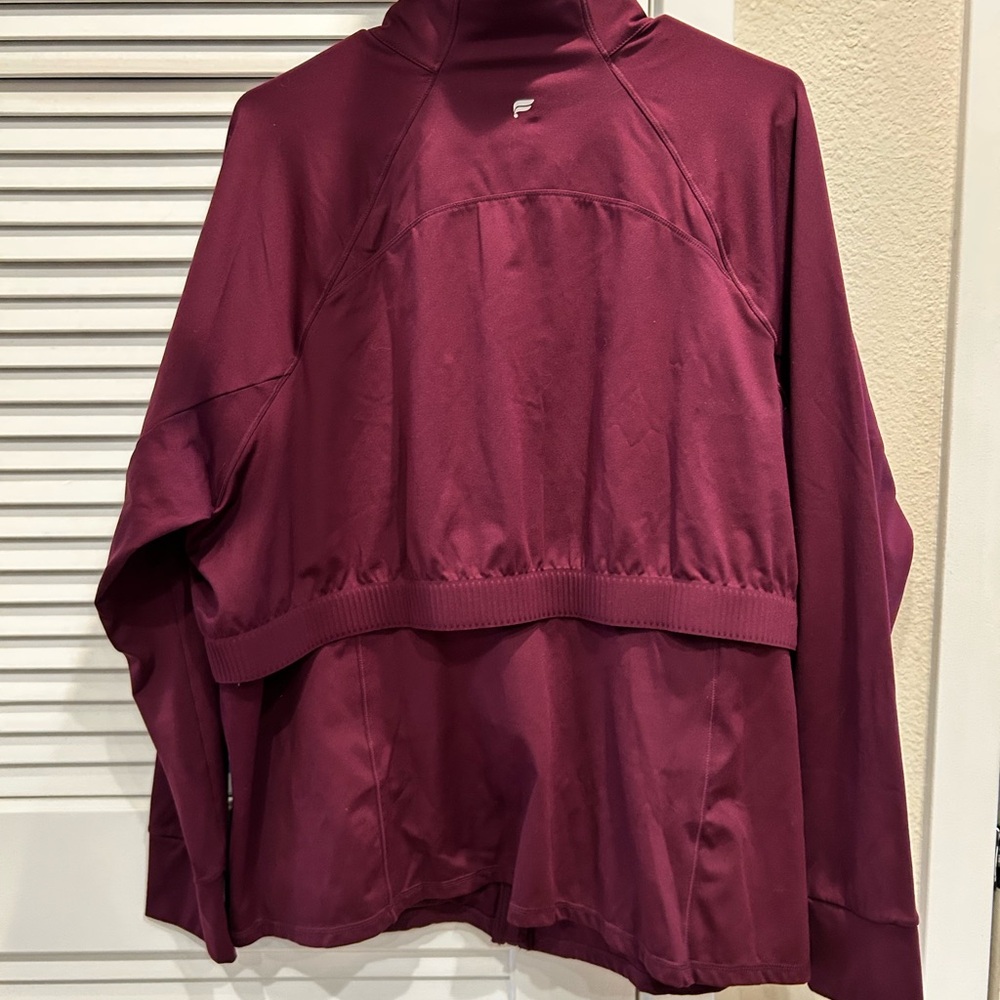 Fabletics Burgundy Track Jacket